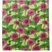 ライトグリーンのピンクジニアス シャワーカーテン (正面)