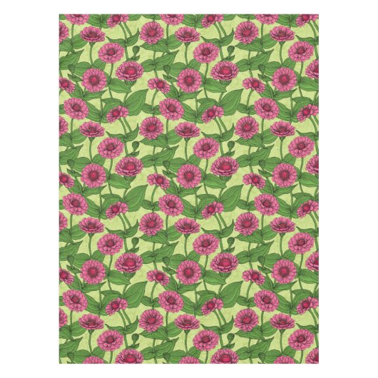 ライトグリーンのピンクジニアス テーブルクロス (正面)