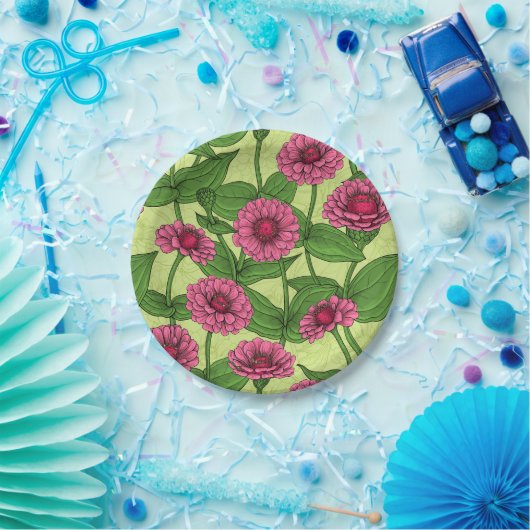 ライトグリーンのピンクジニアス ペーパープレート (パーティー)