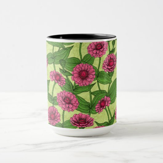 ライトグリーンのピンクジニアス マグカップ (中央)