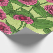 ライトグリーンのピンクジニアス ラッピングペーパー (角)