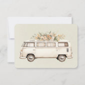 ライトグリーンのヴィンテージバス ウェディング セーブザデート