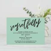 ライトグリーンの残念な結婚式中止カード 招待状 (スタンド正面)