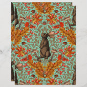 ライトグリーンの秋のうさぎ (正面/裏面)