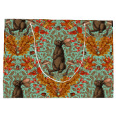 ライトグリーンの秋のうさぎ ラージペーパーバッグ (裏面)