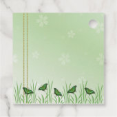 ライトグリーンの緑の蝶結婚-感謝していのあなた フェイバータグ (裏面)