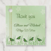 ライトグリーンの緑の蝶結婚-感謝していのあなた フェイバータグ (正面)