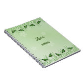 ライトグリーンの緑の蝶 – カスタマイズ可能 ノートブック (右側)