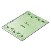 ライトグリーンの緑の蝶 – カスタマイズ可能 ノートブック (左側)