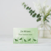 ライトグリーンの緑の蝶 –  名刺 (スタンド正面)