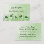 ライトグリーンの緑の蝶 –  名刺 (正面/裏面)