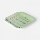 ライトグリーンの緑の蝶 – 結婚s ペーパープレート (傾斜あり)