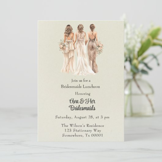 ライトグリーンの花嫁の花嫁の花嫁の昼食会 招待状 (スタンド正面)