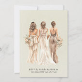 ライトグリーンの花嫁の花嫁の花嫁の昼食会 招待状 (裏面)