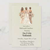 ライトグリーンの花嫁の花嫁の花嫁の昼食会 招待状 (正面/裏面)