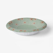 ライトグリーンの花柄アクセント ペーパーボウル (傾斜あり)