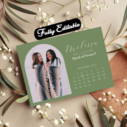 ライトグリーンアーミニマルチブリデスメイド提案カード 招待状