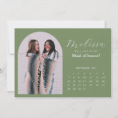 ライトグリーンアーミニマルチブリデスメイド提案カード 招待状 (正面)