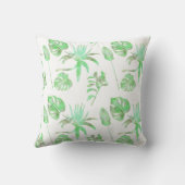 ライトグリーンウォーターカラートロピカルリーフ装飾用クッション クッション (裏面)