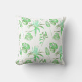 ライトグリーンウォーターカラートロピカルリーフ装飾用クッション クッション (正面)