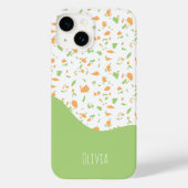 ライトグリーンオレンジ抽象的テラゾーパターン Case-Mate iPhoneケース (裏面)