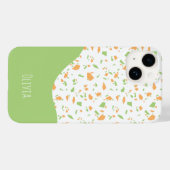 ライトグリーンオレンジ抽象的テラゾーパターン Case-Mate iPhoneケース (裏面 (横))