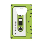 ライトグリーンオーディオカセットテープ クレジットカード栓抜き (裏面)