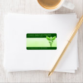 ライトグリーンカドゥセウス代替医療シンボル ラベル (インサイチュ)