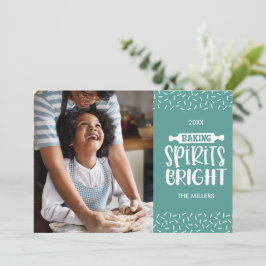 ライトグリーンクリスマスベーキングスピリッツ明るい写真 シーズンカード