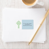 ライトグリーンケルト十字と差出人住所 ラベル (インサイチュ)