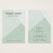 ライトグリーンシェードのイヤリング表示カード (正面&裏面)