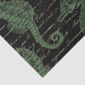 ライトグリーンシーホースオンブラックデコパージュ 薄葉紙 (詳細)