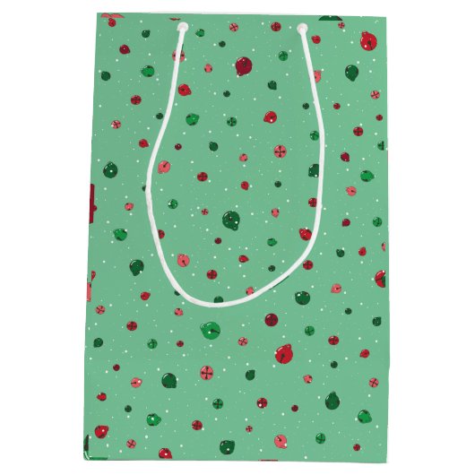 ライトグリーンジンルベルズクリスマス抱き枕 ミディアムペーパーバッグ (裏面)