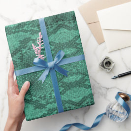 ライトグリーンスネークスキンプリント ラッピングペーパー