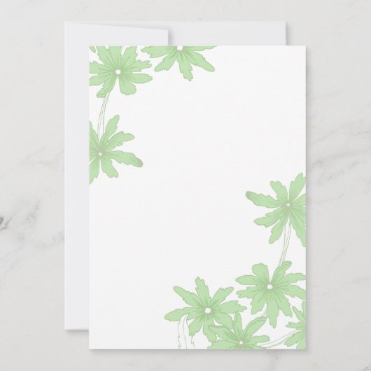 ライトグリーンデイジー婚約パーティ 招待状 (裏面)