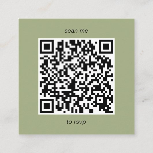 ライトグリーントレンディータイポグラフィRSVP エンクロージャーカード (裏面)