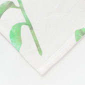 ライトグリーントロピカルウォーターカラーリーフフリースブランケ フリースブランケット (角)