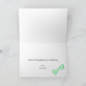 ライトグリーンドッグ骨ハッピーバースデーカード カード (内部)