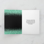 ライトグリーンドレスフェイクグリッタースウィート16誕生日 カード (内部)