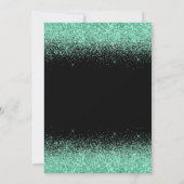 ライトグリーンドレスフェイクグリッタースウィート16誕生日 サンキューカード (裏面)