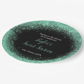 ライトグリーンドレスフェイクグリッタースウィート16誕生日 ペーパープレート (アングル)