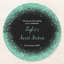 ライトグリーンドレスフェイクグリッタースウィート16誕生日