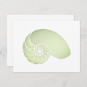 ライトグリーンナウティラス平ノートカード サンキューカード (正面/裏面)