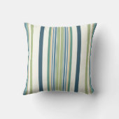 ライトグリーンネイビーブルーストライプ クッション (裏面)