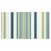 ライトグリーンネイビーブルーストライプ 枕カバー (正面左)