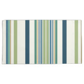 ライトグリーンネイビーブルーストライプ 枕カバー (正面右)