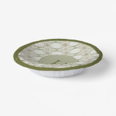 ライトグリーンパターン（の模様が）ある紙器 ペーパーボウル (傾斜あり)