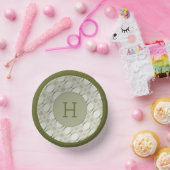 ライトグリーンパターン（の模様が）ある紙器 ペーパーボウル (パーティー)