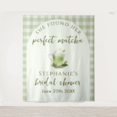 ライトグリーンパーフェクト抹茶ブライダルシャワー背景 タペストリー (正面)