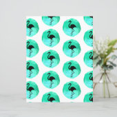 ライトグリーンフラミンゴパターンスクラップブック紙 (スタンド正面)